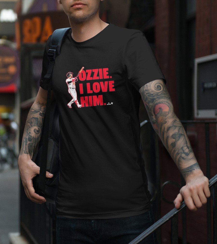Ozzie I Love Him Baseball Player Swinging Bat T-Shirt