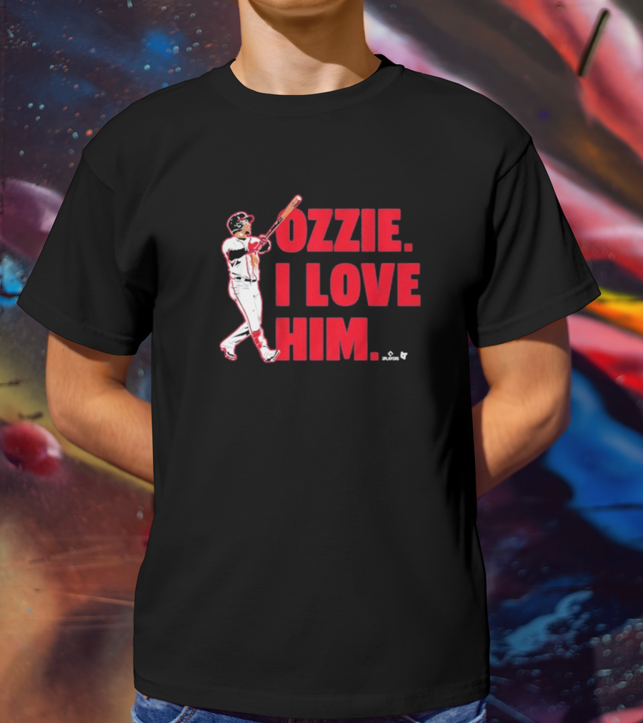 Ozzie I Love Him Baseball Player Swinging Bat T-Shirt