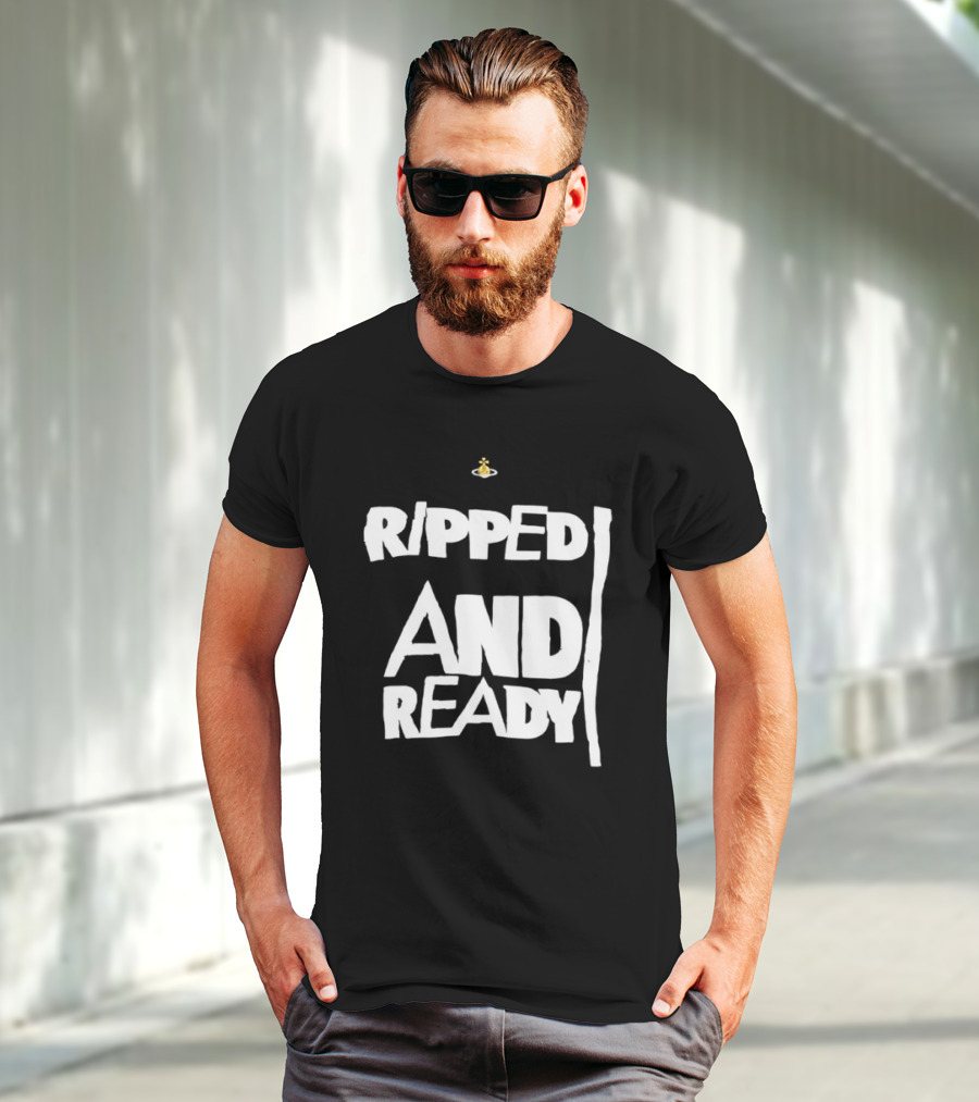 Ripped And Ready Chicken Dumbbell Fitness Motivation T-Shirt