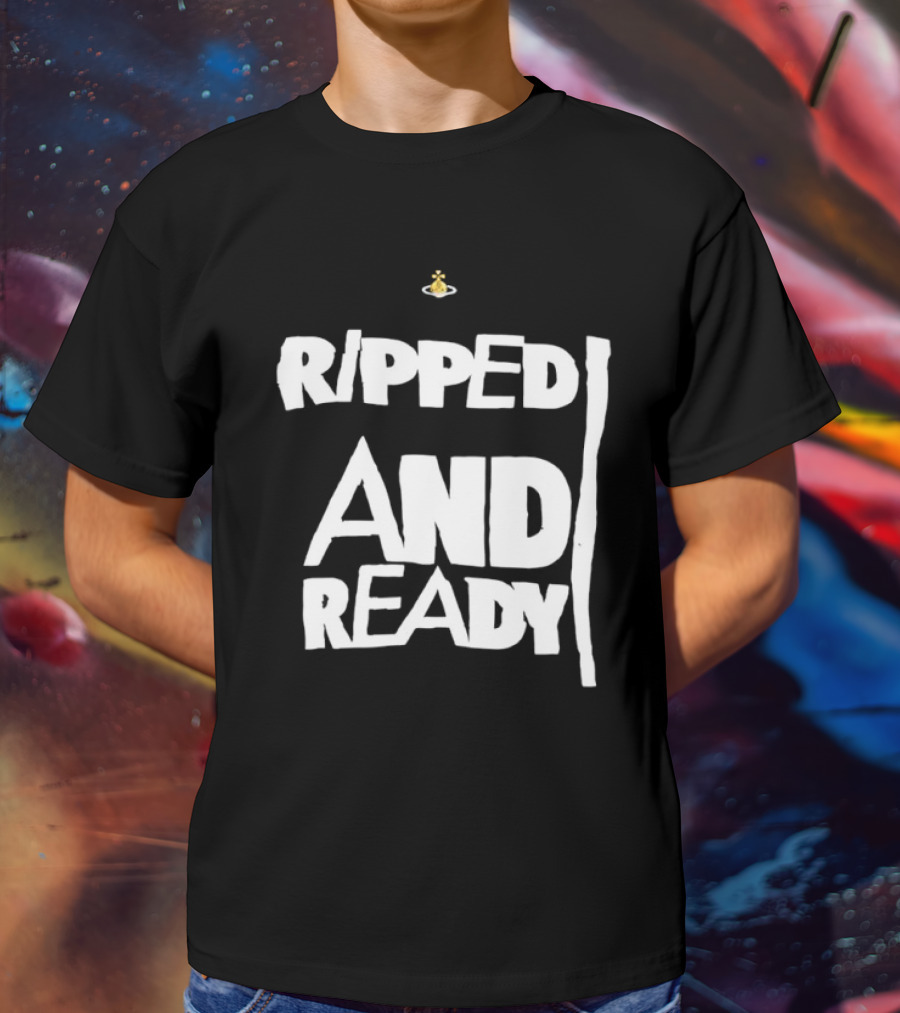 Ripped And Ready Chicken Dumbbell Fitness Motivation T-Shirt