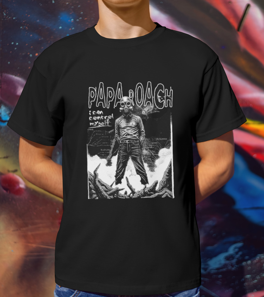 Papa Roach I Can’t Control Myself Gas Mask Art T-Shirt