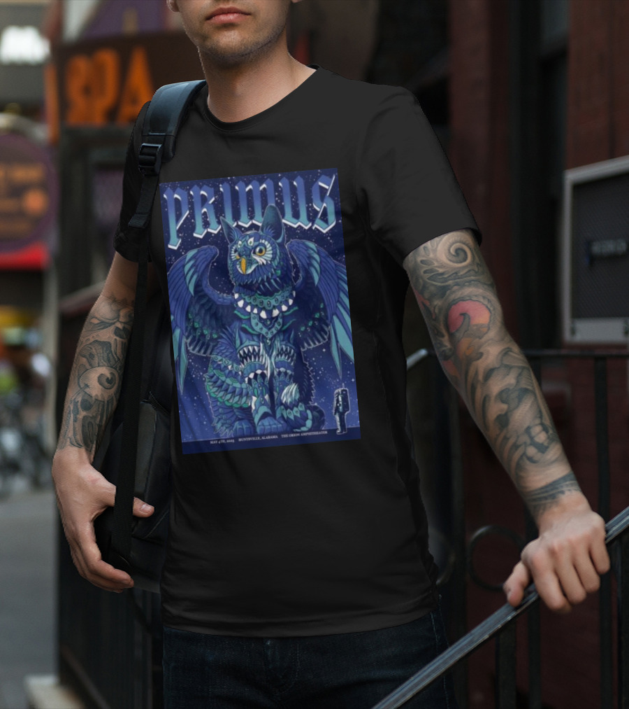 PRIMUS May 4 2025 Huntsville Alabama The Orion Amphitheater Owl Art T-Shirt