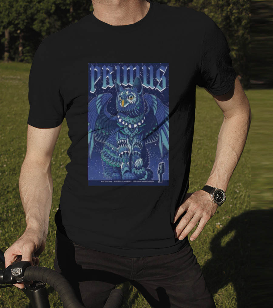 PRIMUS May 4 2025 Huntsville Alabama The Orion Amphitheater Owl Art T-Shirt