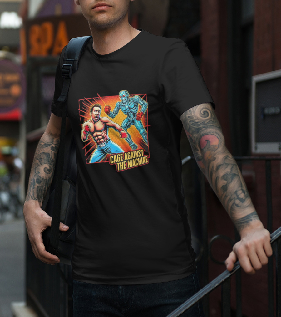 Cage Against The Machine Robot Showdown Boxing Battle T-Shirt
