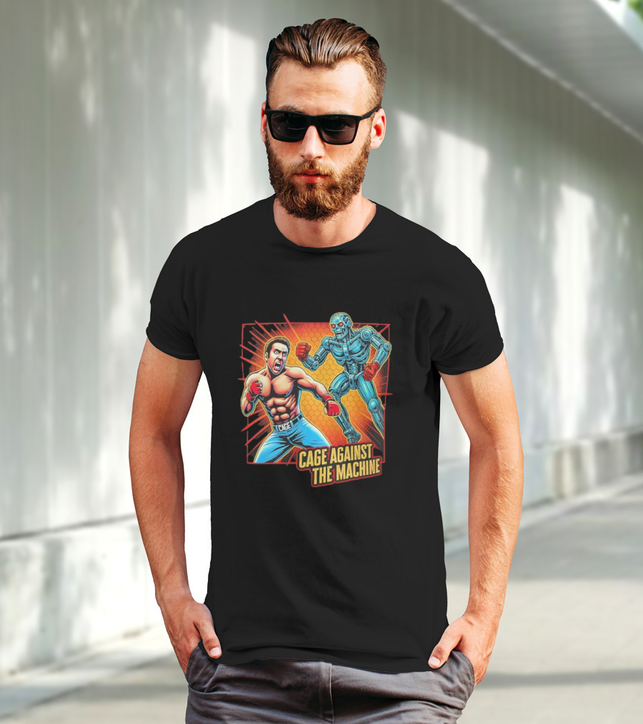 Cage Against The Machine Robot Showdown Boxing Battle T-Shirt
