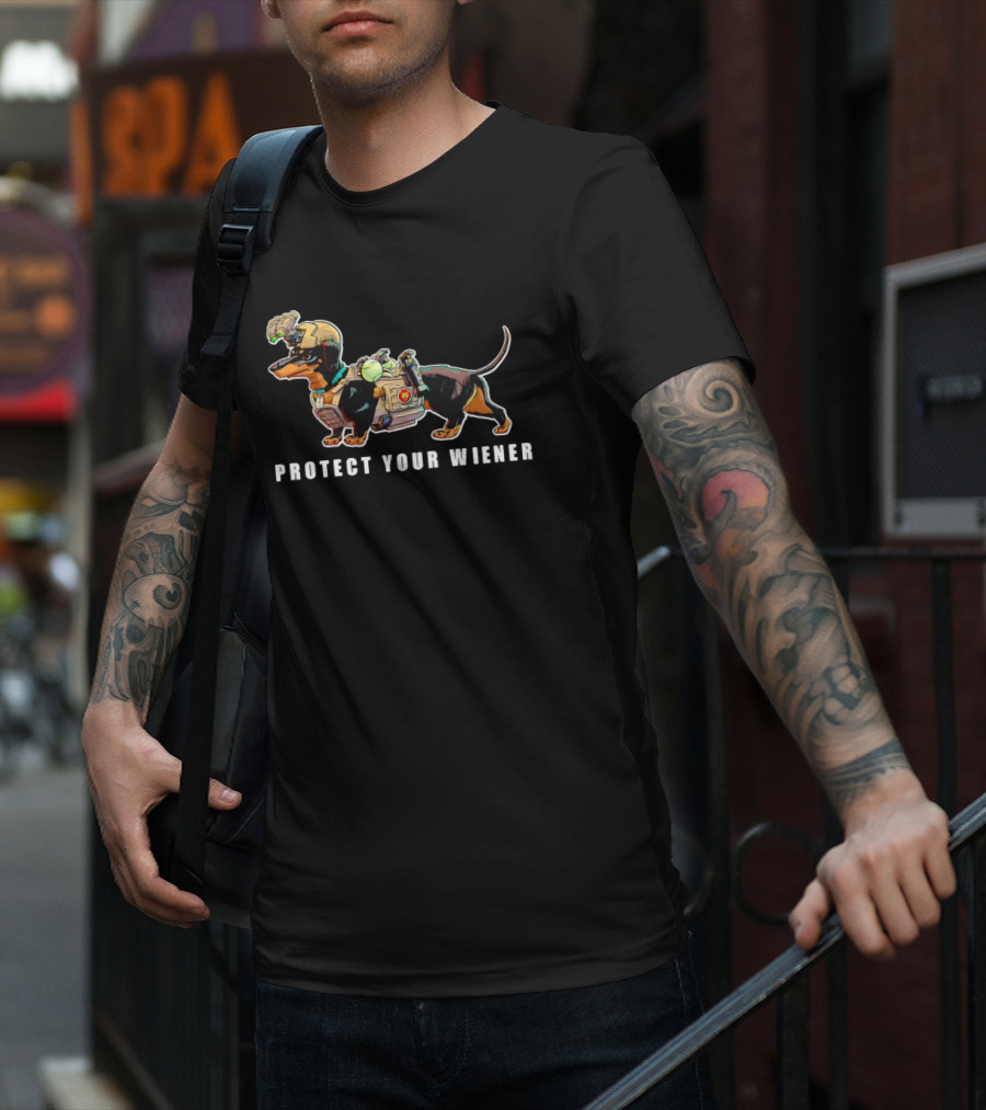 Protect Your Wiener Dachshund Soldier Helmet Tactical Gear T-Shirt