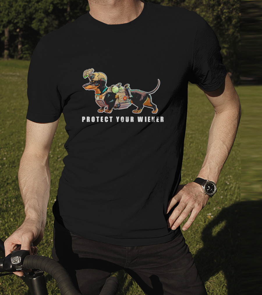 Protect Your Wiener Dachshund Soldier Helmet Tactical Gear T-Shirt