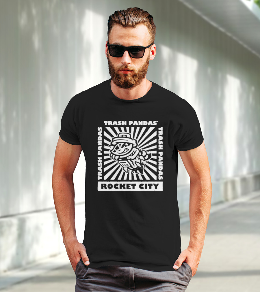 Rocket City Trash Pandas Sunspot Baseball Mascot Vintage Style T-Shirt