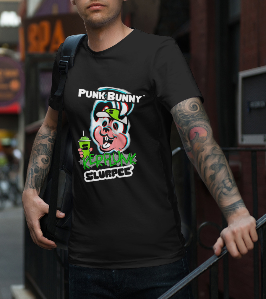 Punk Bunny Kerplunk Slurpee бейсболка заяц напій T-Shirt