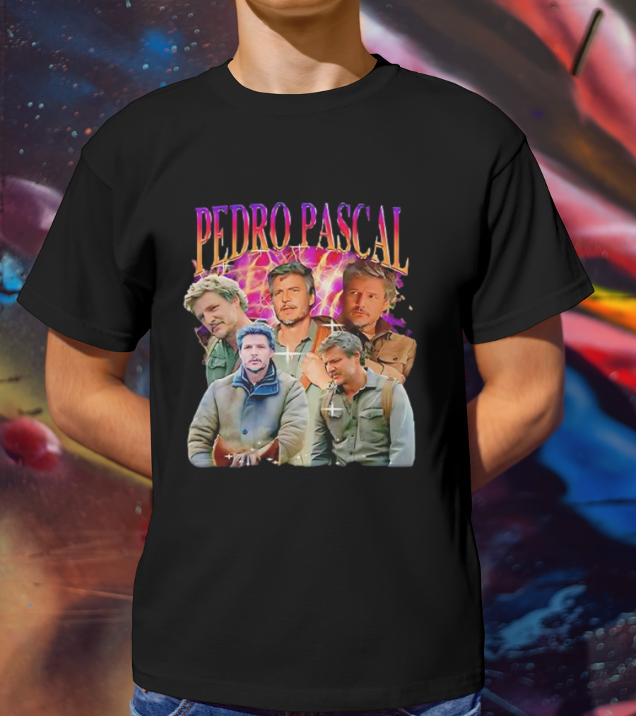 Pedro Pascal Joel Miller Retro Collage T-Shirt