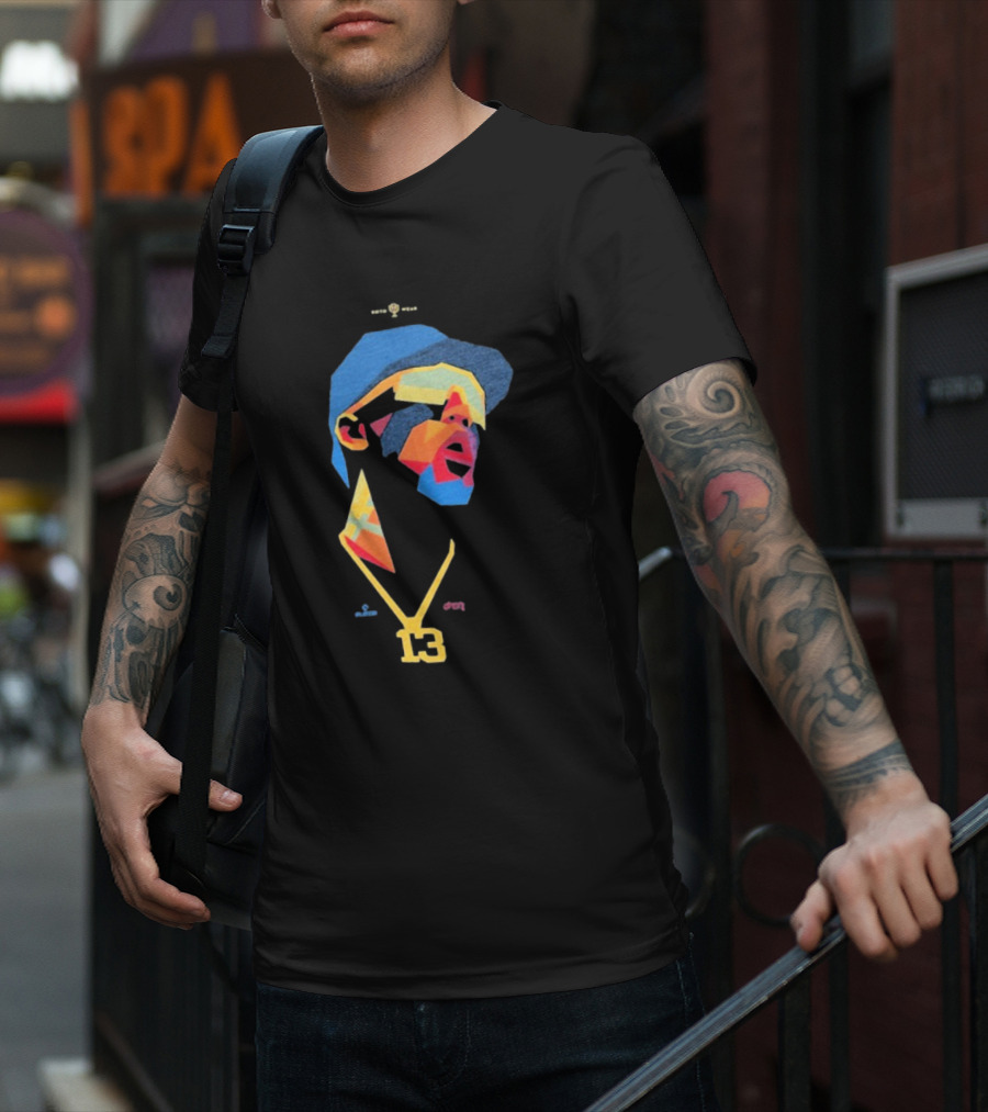 Ronald Acuna Jr 13 Abstract Geometric Style With Gold Chain And Colorful Hat T-Shirt