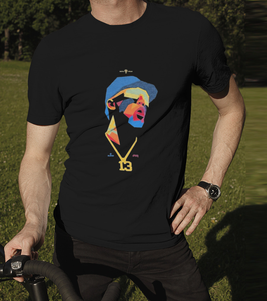 Ronald Acuna Jr 13 Abstract Geometric Style With Gold Chain And Colorful Hat T-Shirt