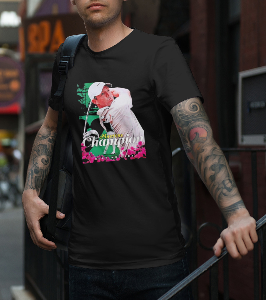 Masters Champion Rory McIlroy Golf Swing Portrait T-Shirt