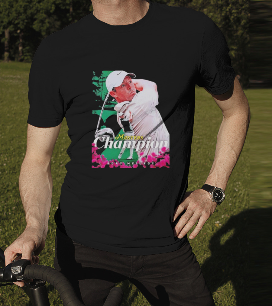 Masters Champion Rory McIlroy Golf Swing Portrait T-Shirt