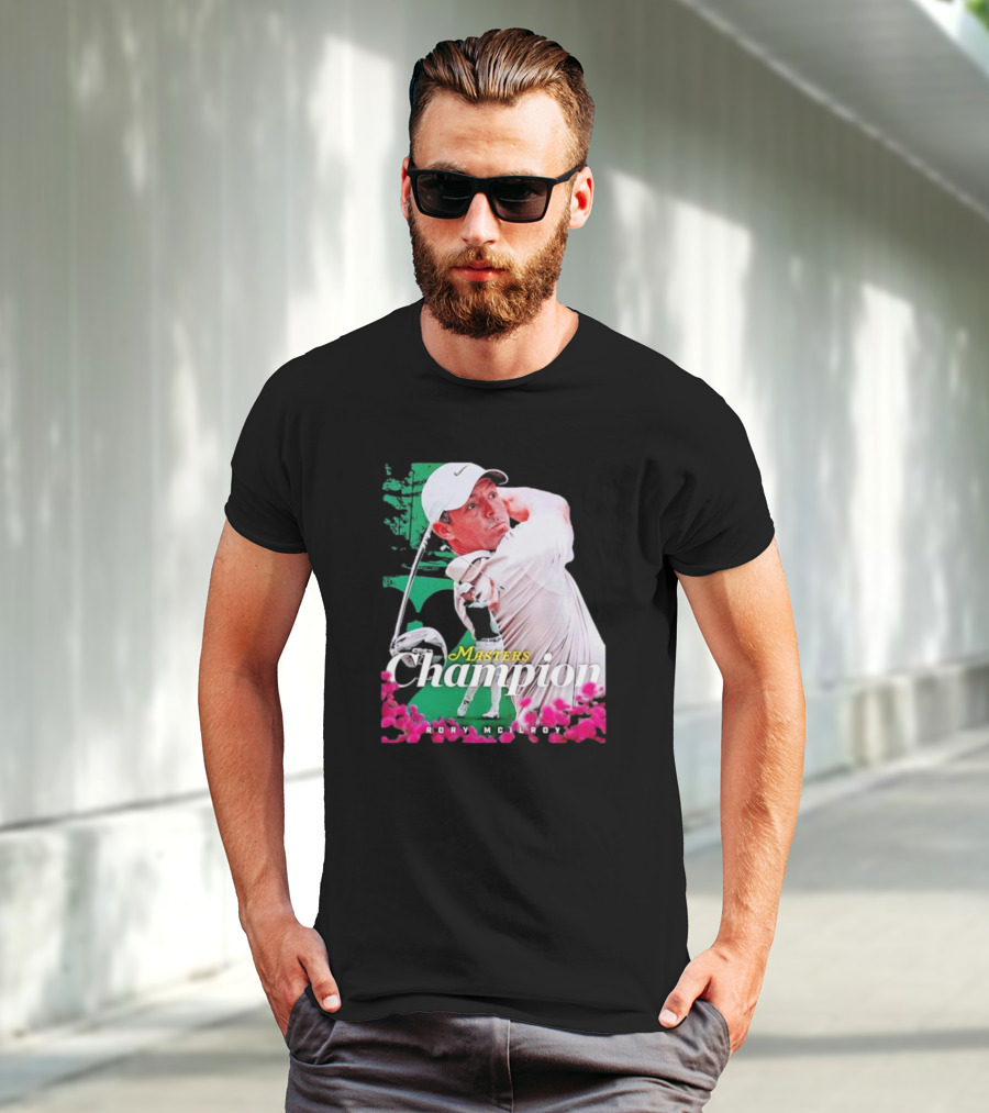 Masters Champion Rory McIlroy Golf Swing Portrait T-Shirt