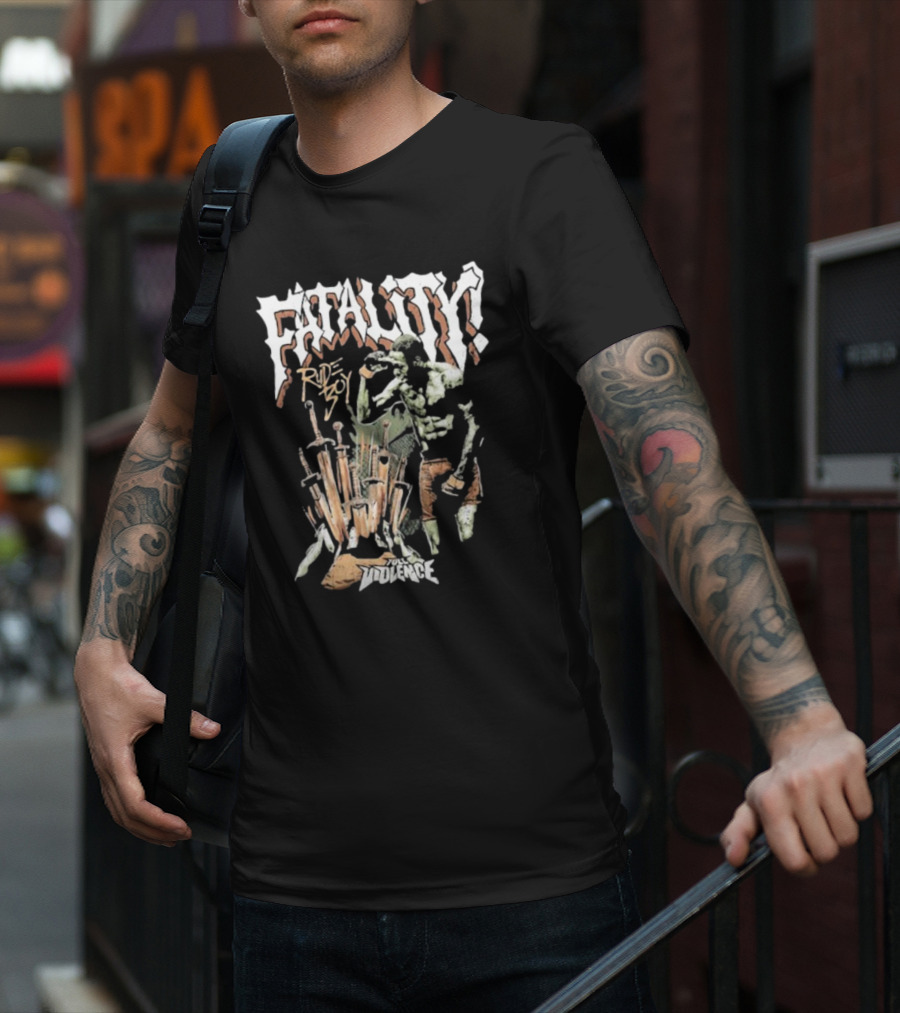 Randy Brown Rudeboy Fatality Full Violence Skeleton Warrior T-Shirt