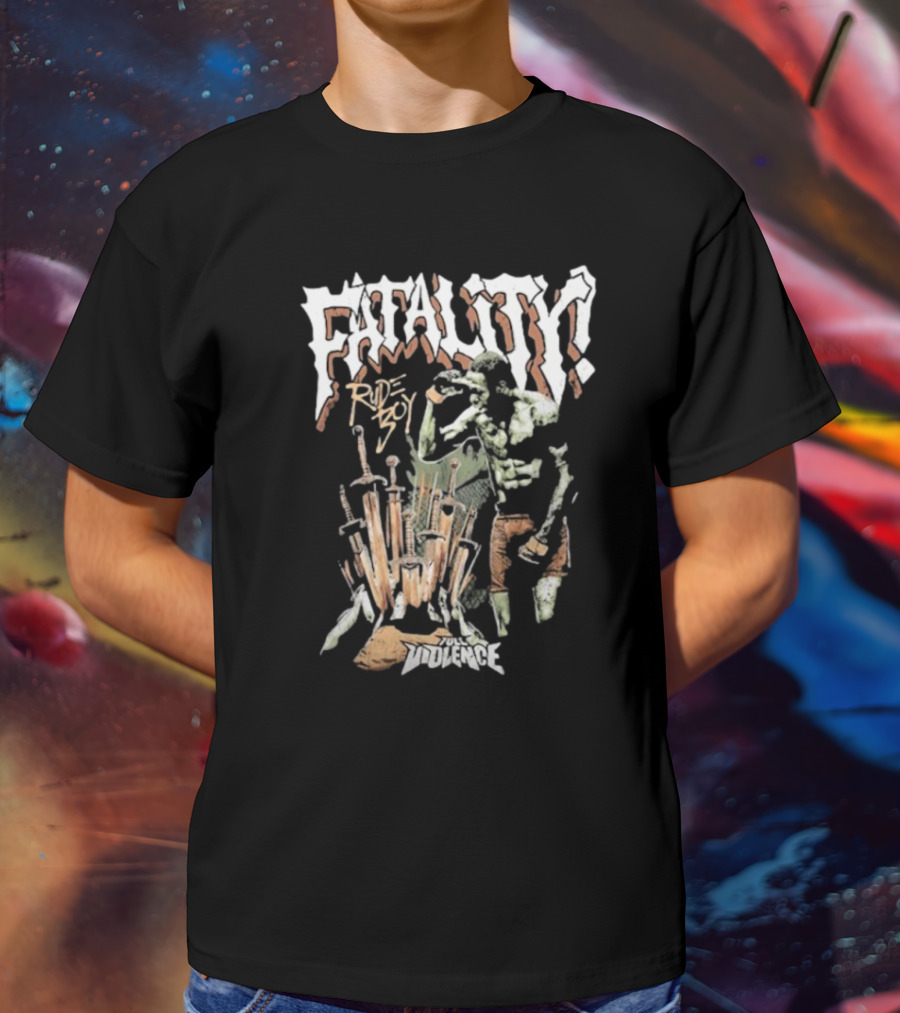 Randy Brown Rudeboy Fatality Full Violence Skeleton Warrior T-Shirt
