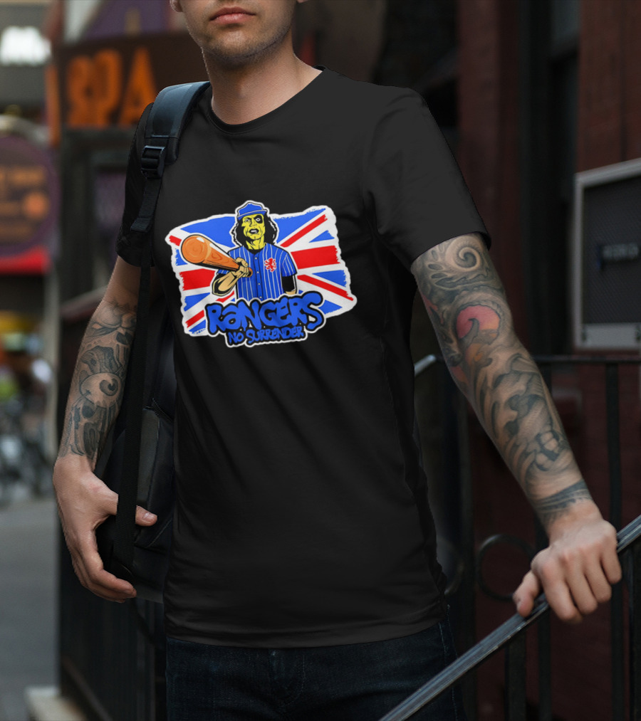 Rangers No Surrender Warrior Baseball British Flag T-Shirt