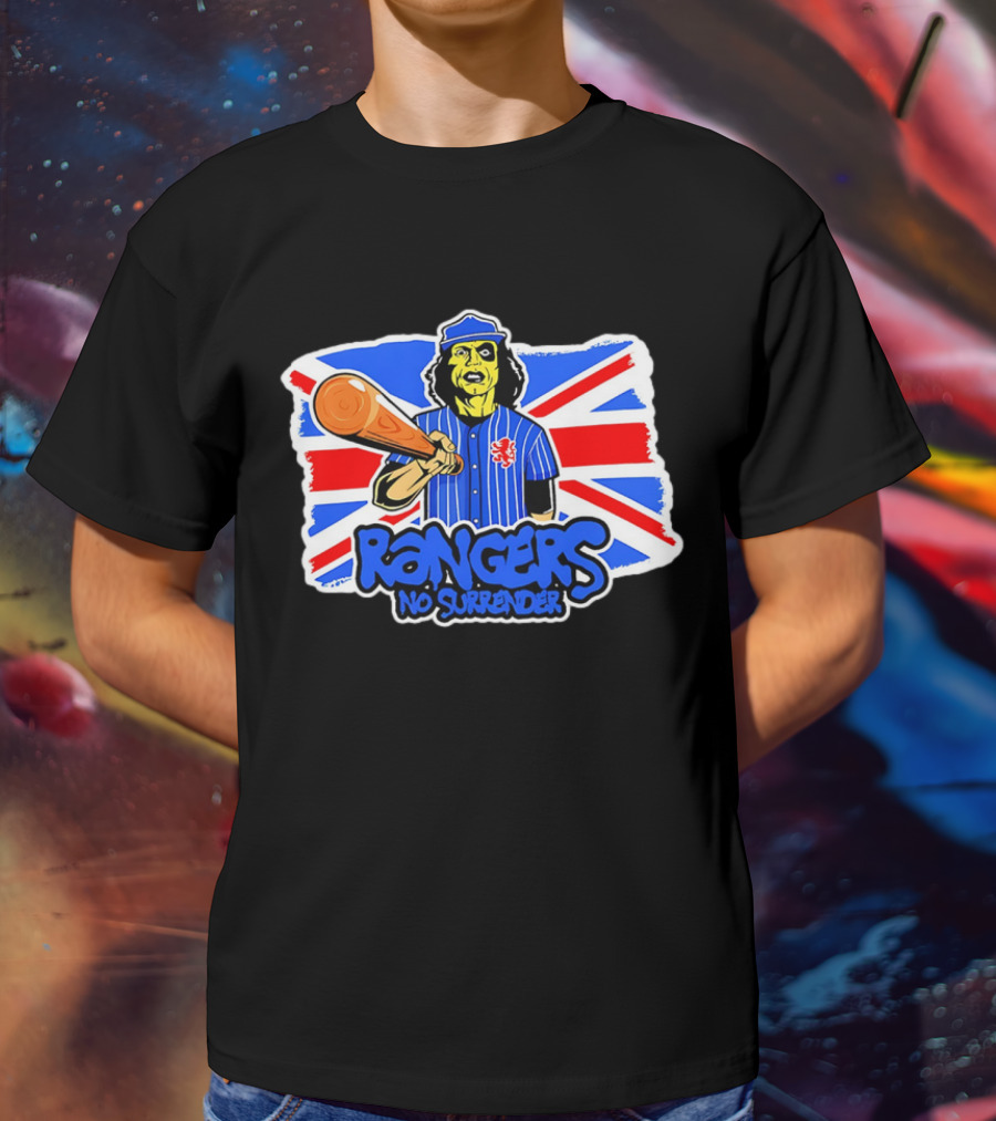 Rangers No Surrender Warrior Baseball British Flag T-Shirt