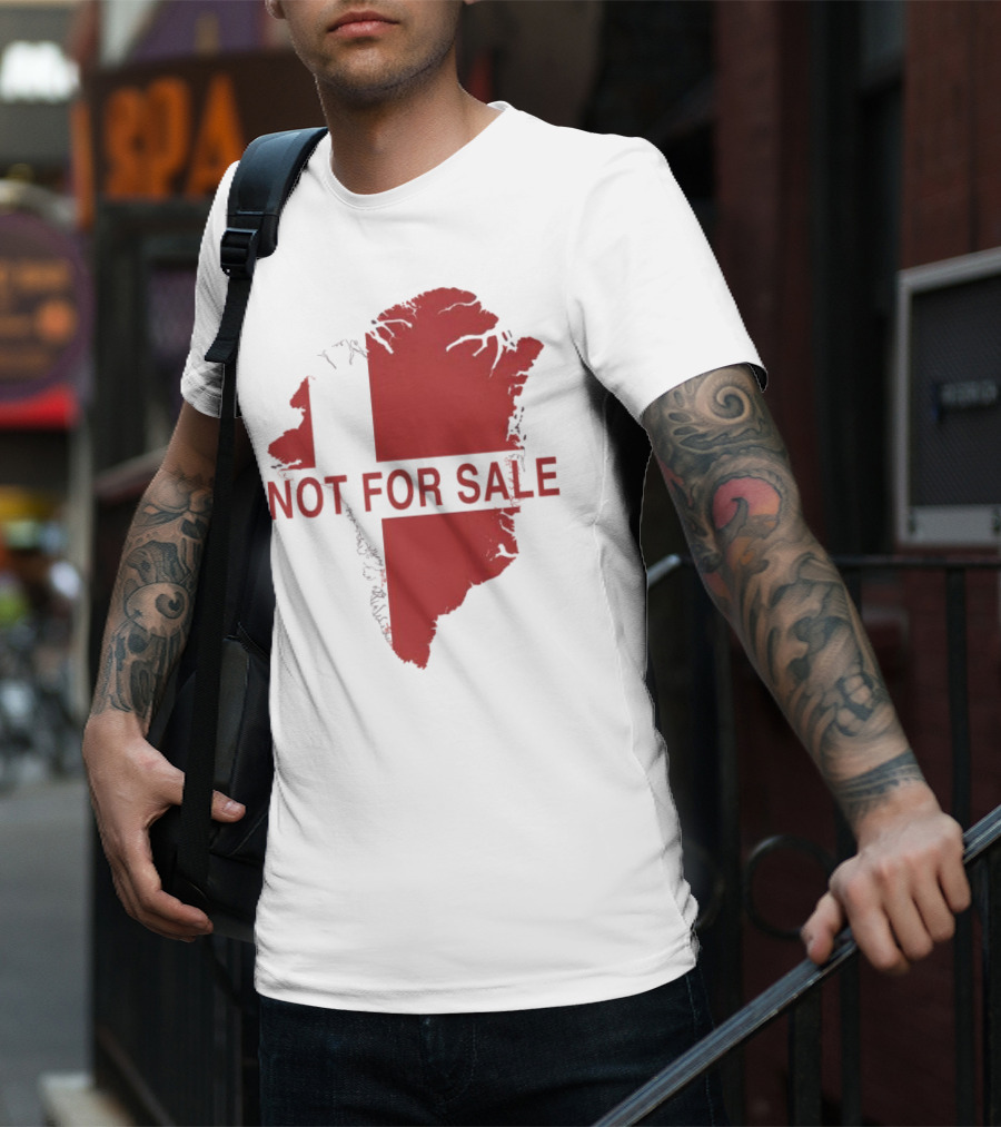 Greenland Not For Sale 2025 Red Map Protest T-Shirt