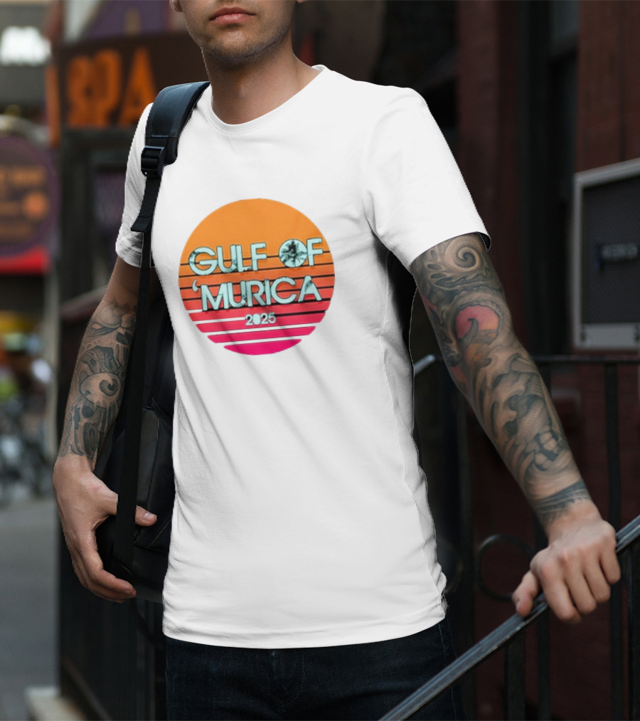 Gulf Of 'Murica 2025 Vintage Retro Sunset Vibe T-Shirt