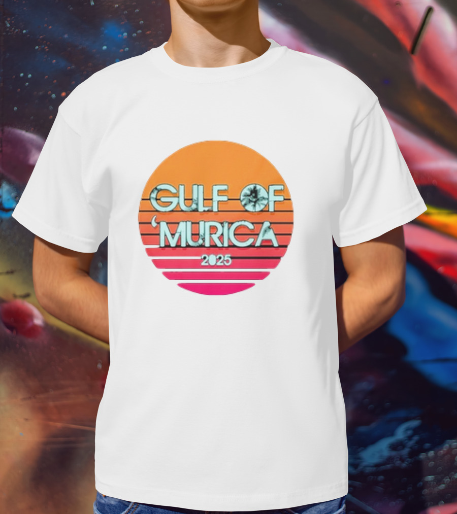 Gulf Of 'Murica 2025 Vintage Retro Sunset Vibe T-Shirt
