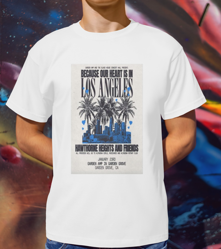 Garden Amp Concert Hawthorne Heights And Friends January 23 Garden Grove CA T-Shirt