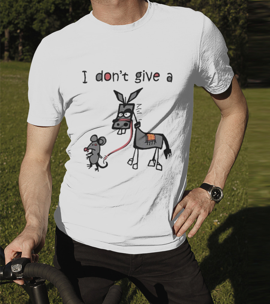 I Don’t Give A Rat Ass Mouse Donkey Iconic Whimsical Humor T-Shirt