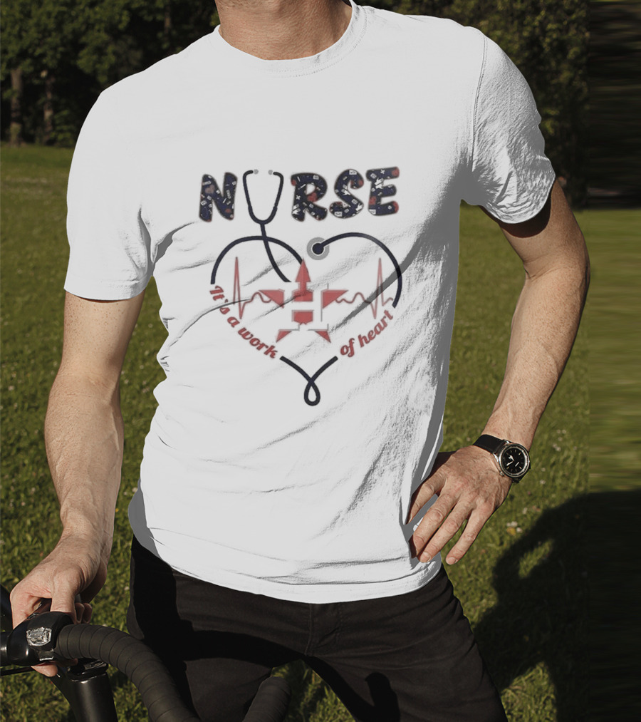 Houston Astros Nurse Appreciation Night 2025 Heartbeat Stethoscope Baseball Event T-Shirt