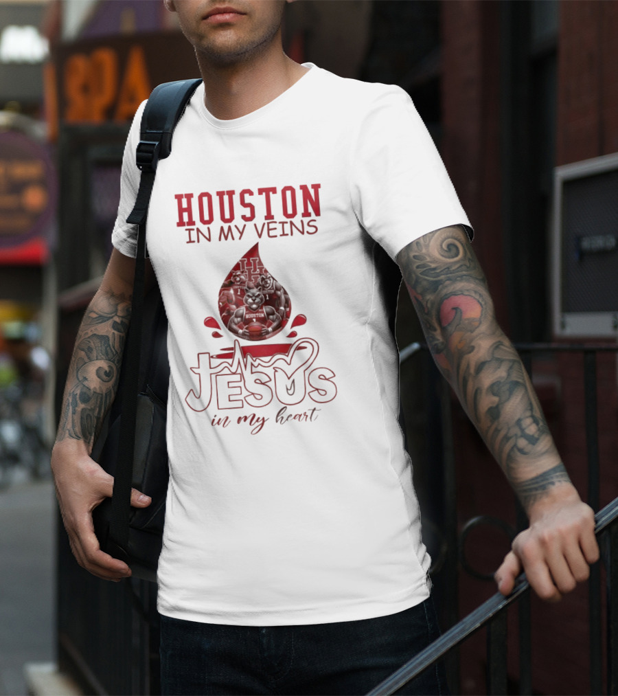 Houston In My Veins Jesus In My Heart 2025 T-Shirt