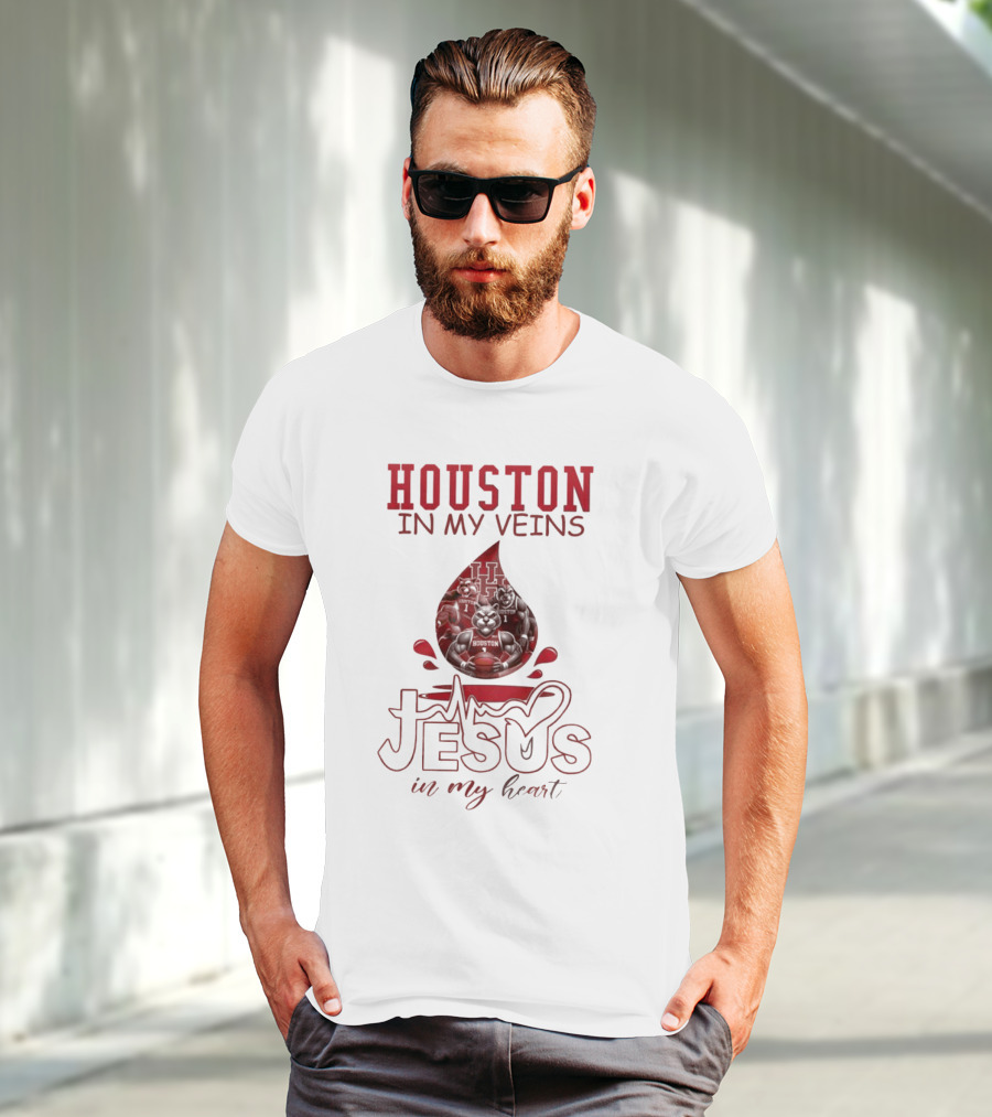 Houston In My Veins Jesus In My Heart 2025 T-Shirt
