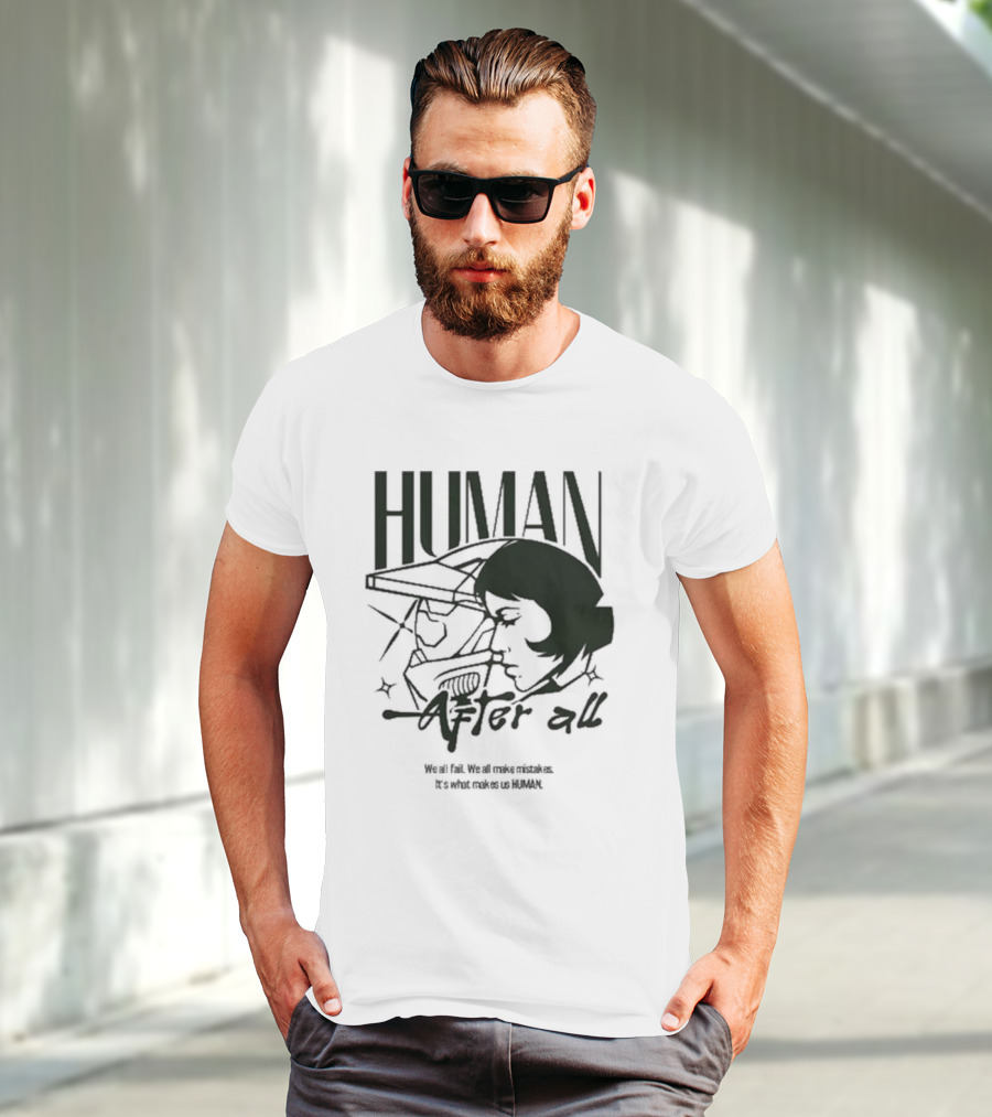 "Human After All Skeleton Outline Illustration" T-Shirt