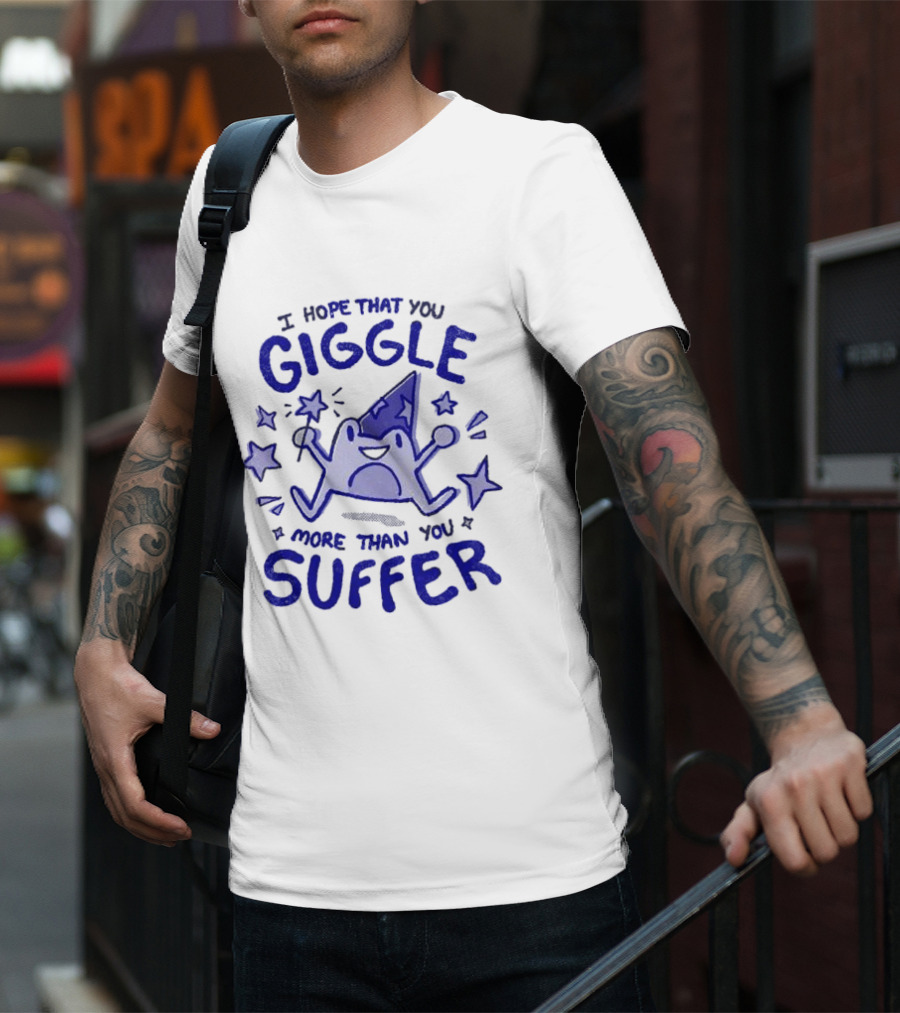 I Hope That You Giggle More Than You Suffer Comical Wizard Starry Whimsy T-Shirt