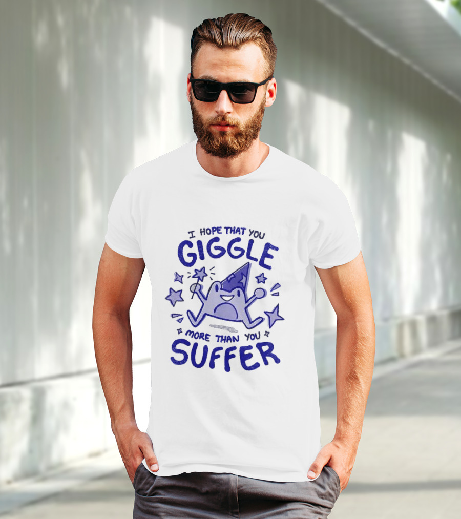 I Hope That You Giggle More Than You Suffer Comical Wizard Starry Whimsy T-Shirt