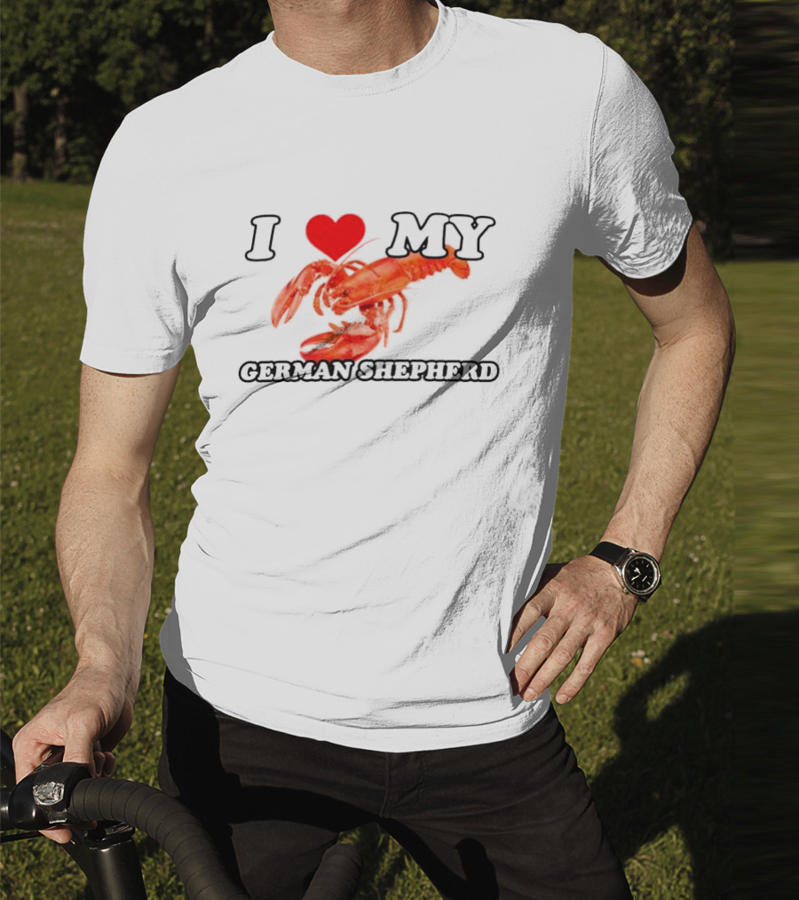 I Love My German Shepherd Lobster Heart T-Shirt