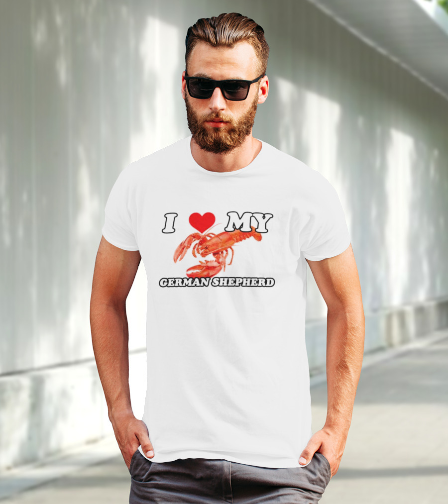 I Love My German Shepherd Lobster Heart T-Shirt