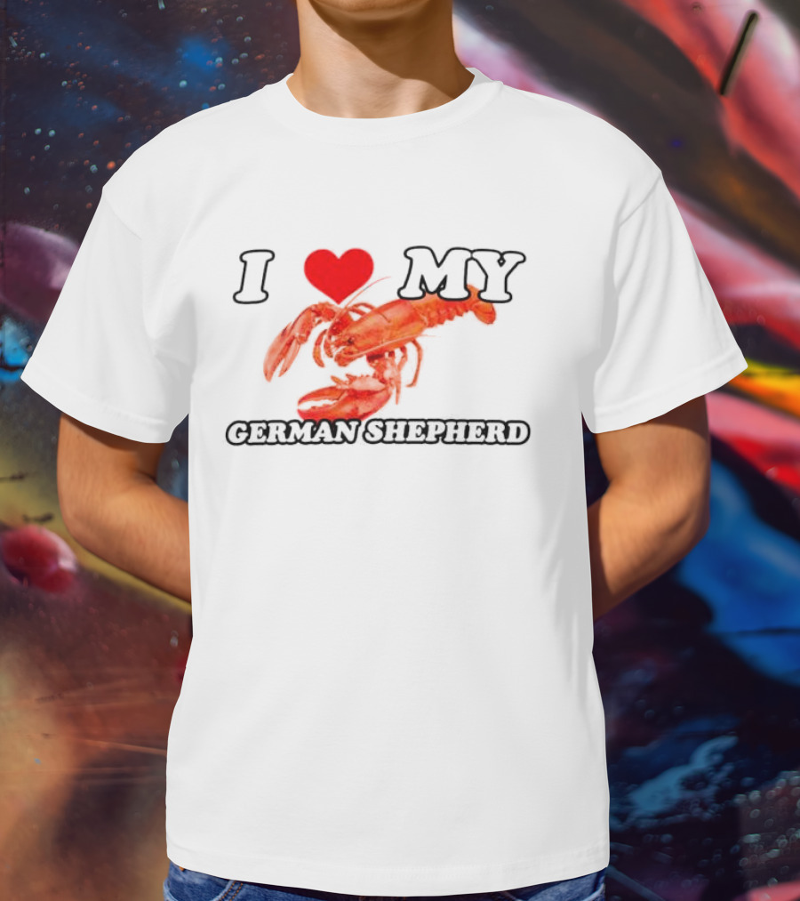 I Love My German Shepherd Lobster Heart T-Shirt