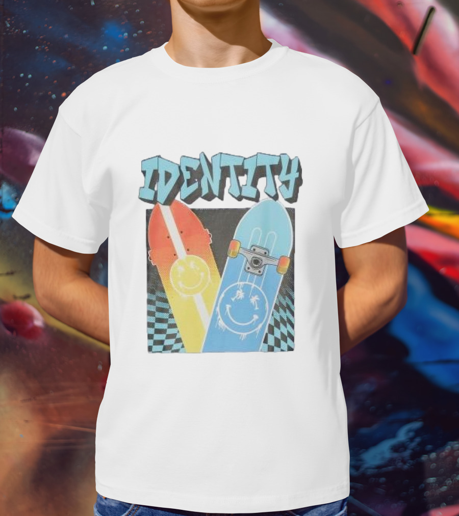 Identity Boys Purple Relaxed Skateboard Smiley T-Shirt