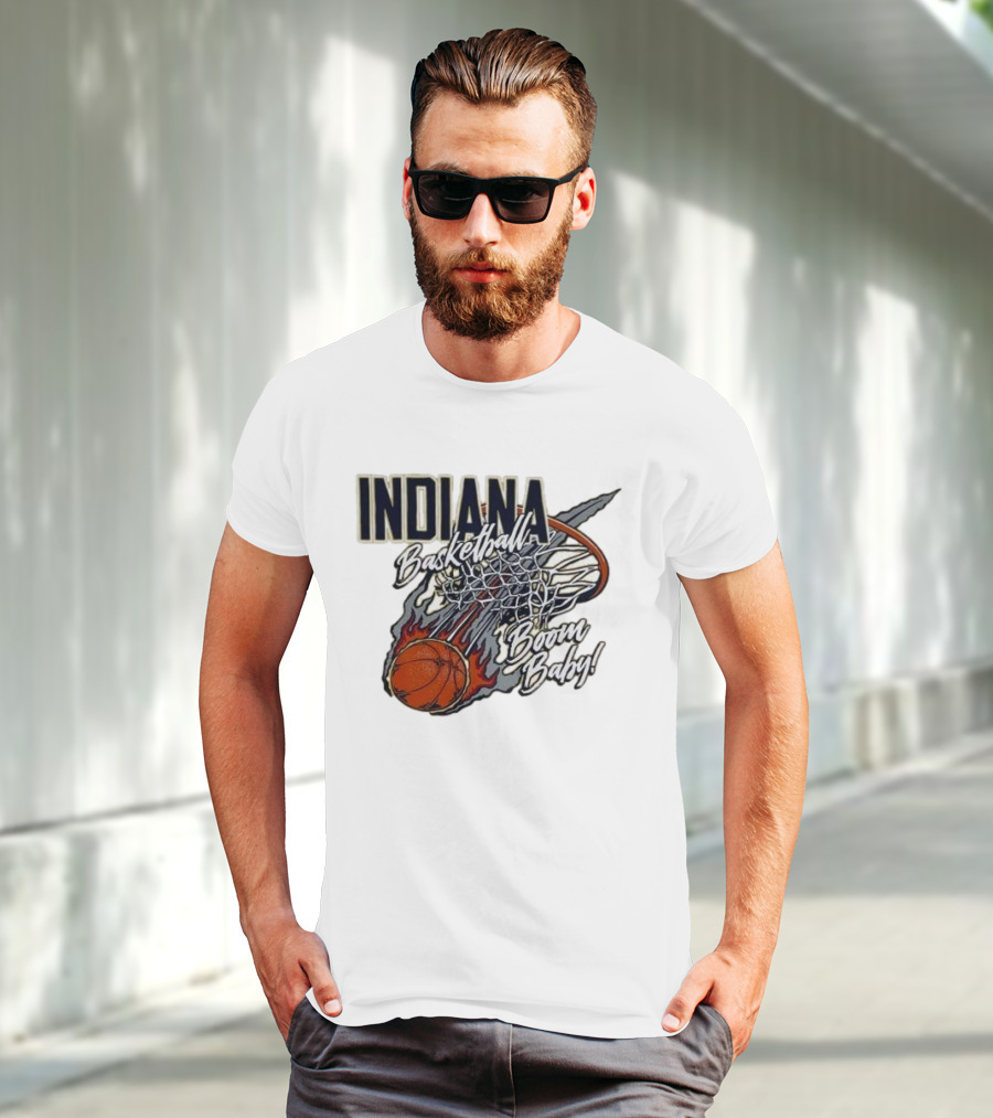 Indiana Pacers Basketball Boom Baby Fireball Slam Dunk T-Shirt