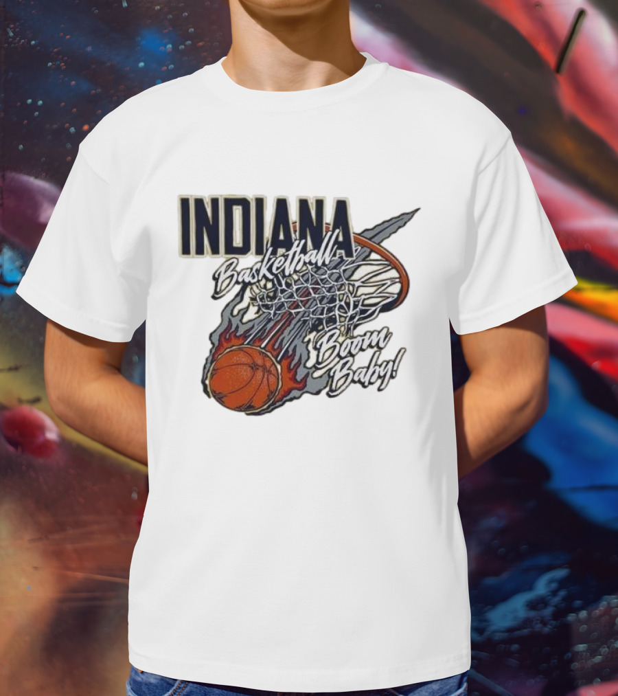 Indiana Pacers Basketball Boom Baby Fireball Slam Dunk T-Shirt