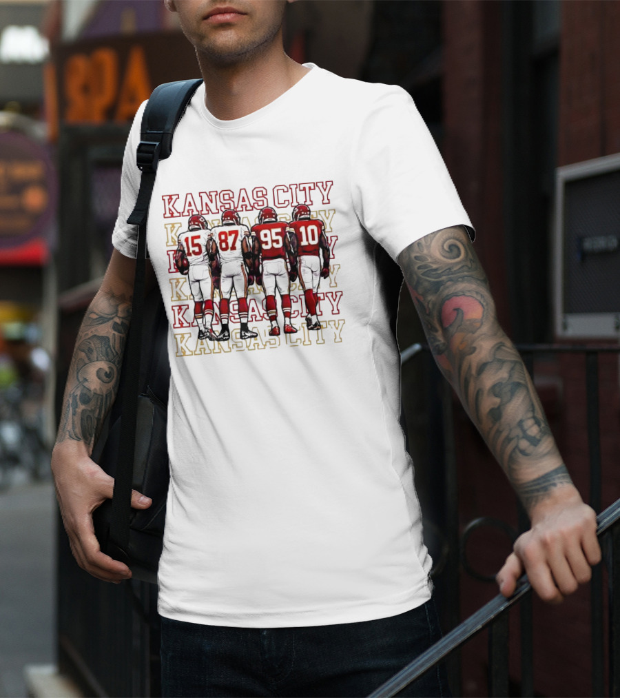 Kansas City Mahomes Kelce Chris Jones Isiah Pacheco 15 87 95 10 T-Shirt