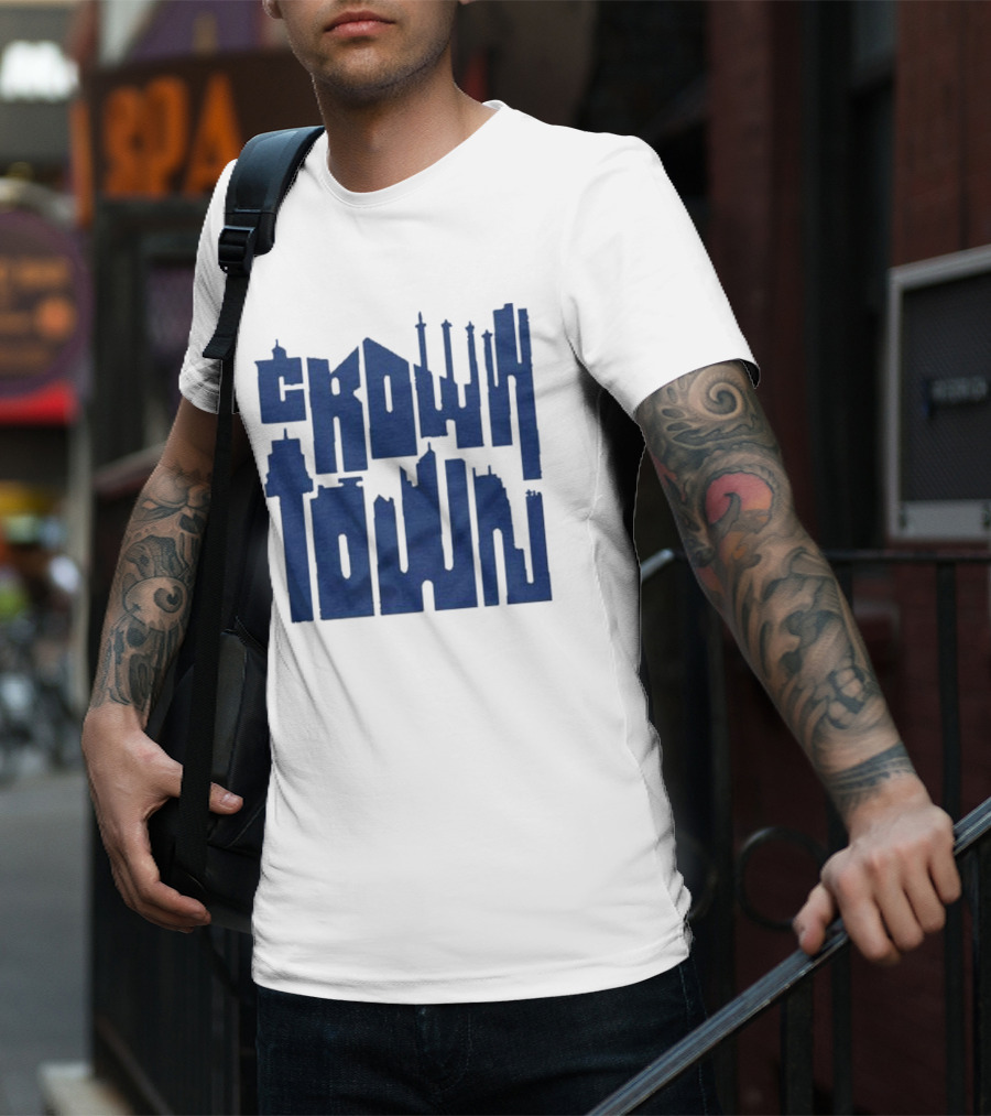 Kansas City Royals Crown Town Skyline Text Art T-Shirt