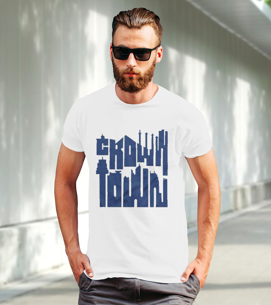 Kansas City Royals Crown Town Skyline Text Art T-Shirt