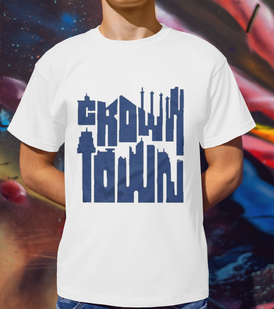 Kansas City Royals Crown Town Skyline Text Art T-Shirt