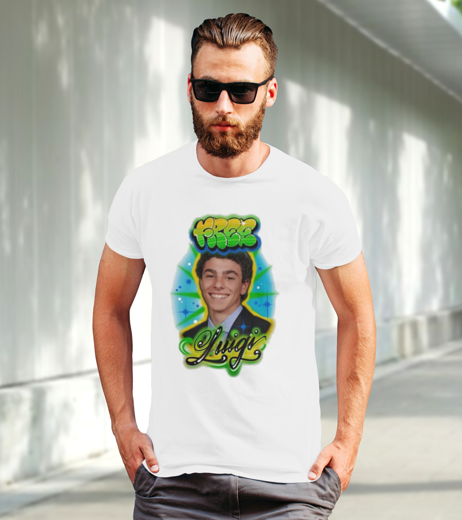 Free Luigi Keiajah Airbrush Style T-Shirt