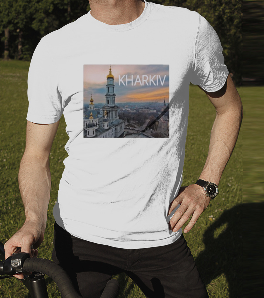 Kharkiv City Skyline With Famous Cathedral Sunset View T-Shirt