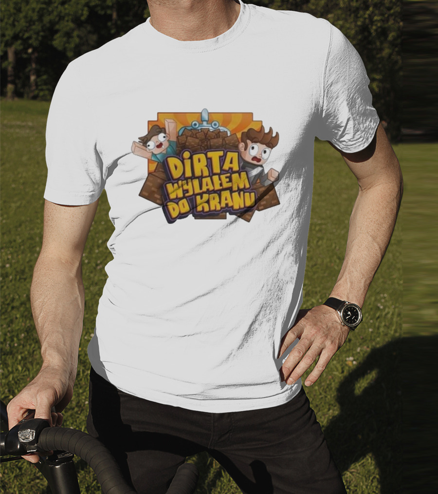 Koszulka Dirta Wylalem Do Kranu Zabawny Motyw Bloki Kreskówkowe T-Shirt