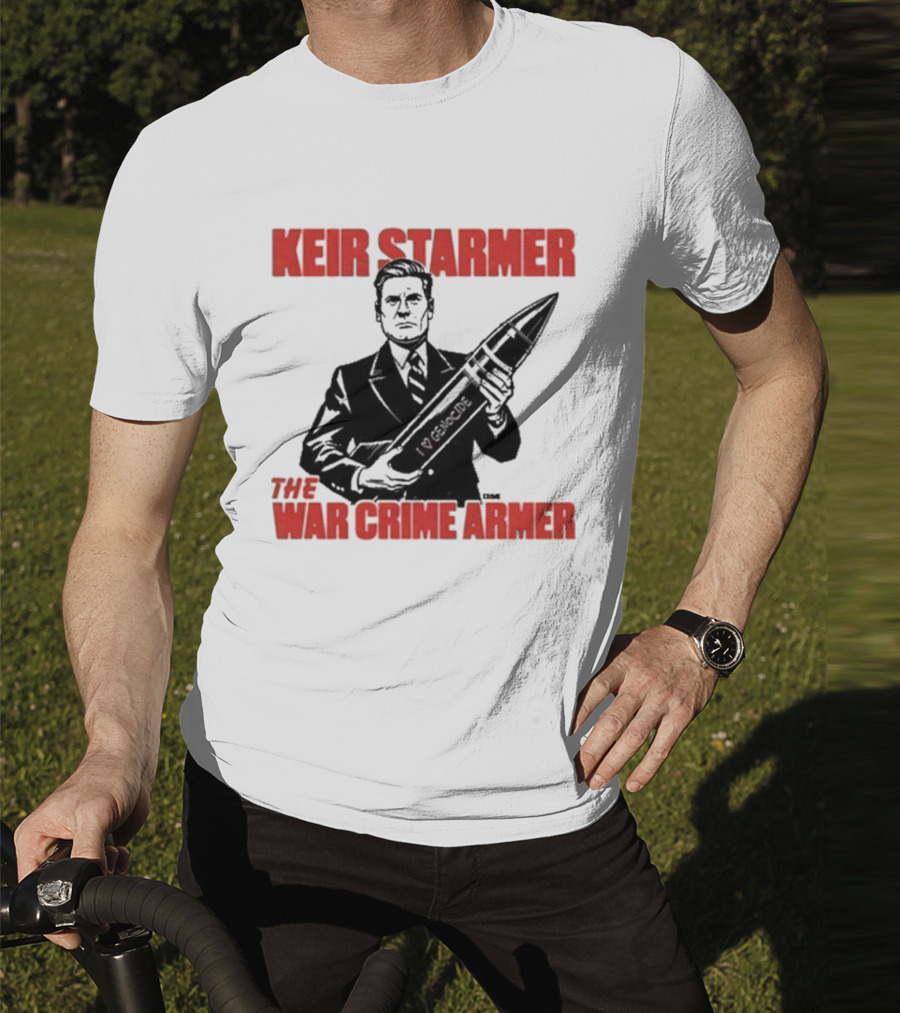 Keir Starmer The War Crime Armer Rocket Sketch T-Shirt
