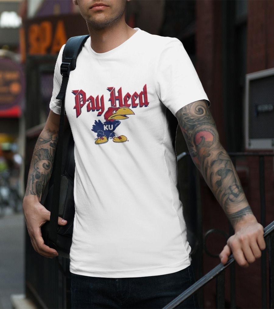 KU Pay Heed Jayhawk Vintage Style T-Shirt