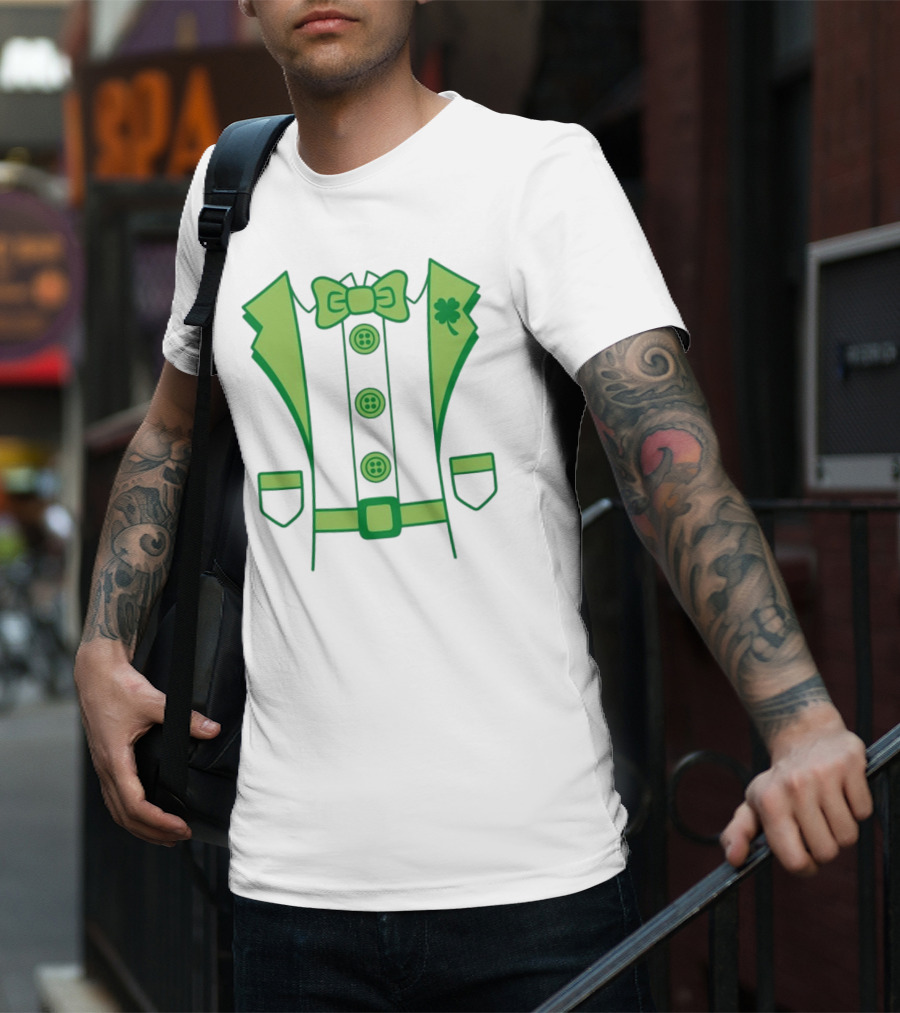 Leprechaun Suit With Bowtie And Shamrock St Patty’s Day T-Shirt